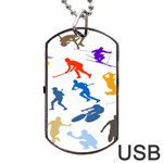 Sport Player Playing Dog Tag USB Flash (Two Sides) Back