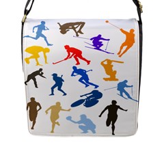 Sport Player Playing Flap Messenger Bag (l)  by Mariart