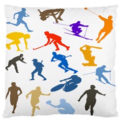 Sport Player Playing Large Flano Cushion Case (two Sides) by Mariart