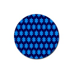 Star Blue Space Wave Chevron Sky Rubber Round Coaster (4 Pack)  by Mariart