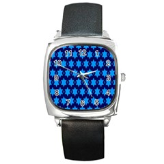 Star Blue Space Wave Chevron Sky Square Metal Watch by Mariart