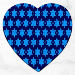 Star Blue Space Wave Chevron Sky Jigsaw Puzzle (heart) by Mariart