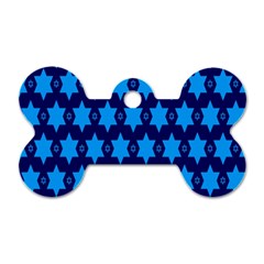 Star Blue Space Wave Chevron Sky Dog Tag Bone (one Side) by Mariart