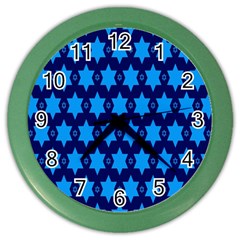 Star Blue Space Wave Chevron Sky Color Wall Clocks by Mariart