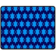 Star Blue Space Wave Chevron Sky Fleece Blanket (medium)  by Mariart