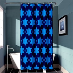 Star Blue Space Wave Chevron Sky Shower Curtain 36  X 72  (stall)  by Mariart