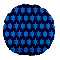 Star Blue Space Wave Chevron Sky Large 18  Premium Round Cushions by Mariart