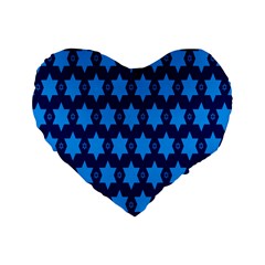 Star Blue Space Wave Chevron Sky Standard 16  Premium Heart Shape Cushions by Mariart