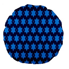 Star Blue Space Wave Chevron Sky Large 18  Premium Flano Round Cushions by Mariart