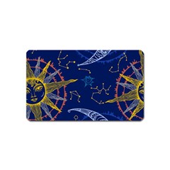 Sun Moon Seamless Star Blue Sky Space Face Circle Magnet (name Card) by Mariart