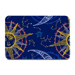 Sun Moon Seamless Star Blue Sky Space Face Circle Plate Mats by Mariart