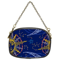 Sun Moon Seamless Star Blue Sky Space Face Circle Chain Purses (two Sides)  by Mariart