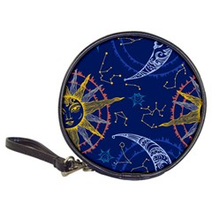 Sun Moon Seamless Star Blue Sky Space Face Circle Classic 20-cd Wallets by Mariart