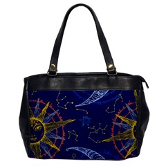 Sun Moon Seamless Star Blue Sky Space Face Circle Office Handbags by Mariart