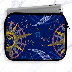 Sun Moon Seamless Star Blue Sky Space Face Circle Apple Ipad 2/3/4 Zipper Cases by Mariart