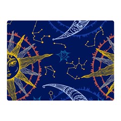 Sun Moon Seamless Star Blue Sky Space Face Circle Double Sided Flano Blanket (mini)  by Mariart