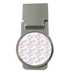 Star Space Color Rainbow Pink Purple Green Yellow Light Neons Money Clips (Round)  Front