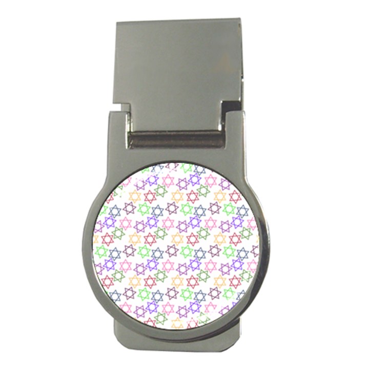 Star Space Color Rainbow Pink Purple Green Yellow Light Neons Money Clips (Round) 