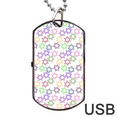 Star Space Color Rainbow Pink Purple Green Yellow Light Neons Dog Tag Usb Flash (two Sides) by Mariart