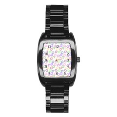 Star Space Color Rainbow Pink Purple Green Yellow Light Neons Stainless Steel Barrel Watch