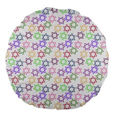 Star Space Color Rainbow Pink Purple Green Yellow Light Neons Large 18  Premium Flano Round Cushions