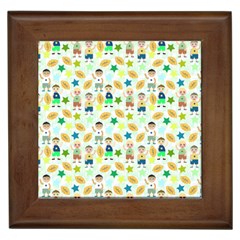 Kids Football Players Playing Sports Star Framed Tiles