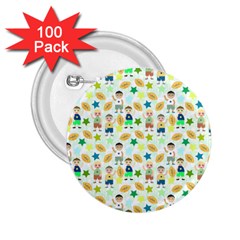 Kids Football Players Playing Sports Star 2 25  Buttons (100 Pack) 