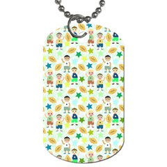 Kids Football Players Playing Sports Star Dog Tag (one Side)