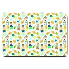 Kids Football Players Playing Sports Star Large Doormat 