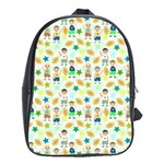 Kids Football Players Playing Sports Star School Bags(Large)  Front