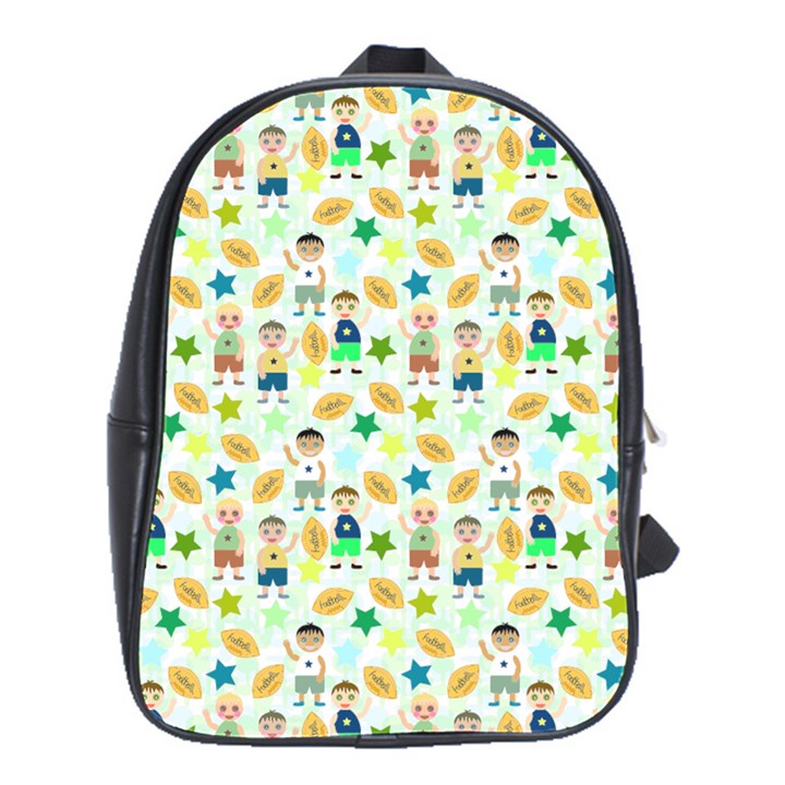 Kids Football Players Playing Sports Star School Bags(Large) 