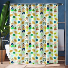 Kids Football Players Playing Sports Star Shower Curtain 60  X 72  (medium)  by Mariart