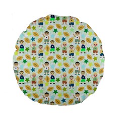 Kids Football Players Playing Sports Star Standard 15  Premium Round Cushions