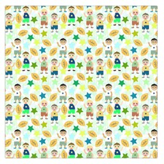 Kids Football Players Playing Sports Star Large Satin Scarf (square) by Mariart