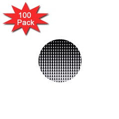 Triangle Black White Wave Chevron 1  Mini Buttons (100 pack) 