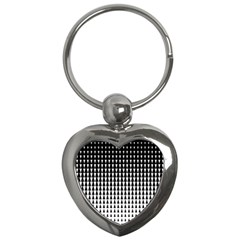 Triangle Black White Wave Chevron Key Chains (Heart) 