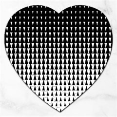 Triangle Black White Wave Chevron Jigsaw Puzzle (heart) by Mariart