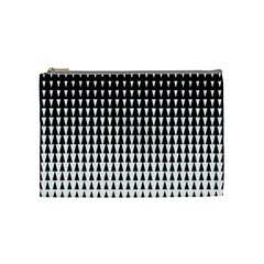 Triangle Black White Wave Chevron Cosmetic Bag (medium)  by Mariart