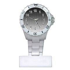 Triangle Black White Wave Chevron Plastic Nurses Watch