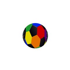 Team Soccer Coming Out Tease Ball Color Rainbow Sport 1  Mini Magnets by Mariart