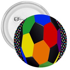 Team Soccer Coming Out Tease Ball Color Rainbow Sport 3  Buttons by Mariart