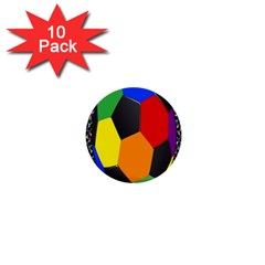 Team Soccer Coming Out Tease Ball Color Rainbow Sport 1  Mini Buttons (10 Pack) 