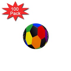 Team Soccer Coming Out Tease Ball Color Rainbow Sport 1  Mini Magnets (100 Pack)  by Mariart