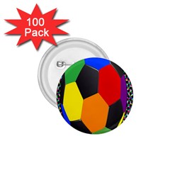 Team Soccer Coming Out Tease Ball Color Rainbow Sport 1 75  Buttons (100 Pack)  by Mariart