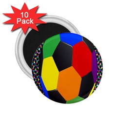 Team Soccer Coming Out Tease Ball Color Rainbow Sport 2 25  Magnets (10 Pack)  by Mariart