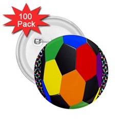 Team Soccer Coming Out Tease Ball Color Rainbow Sport 2 25  Buttons (100 Pack)  by Mariart