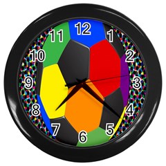 Team Soccer Coming Out Tease Ball Color Rainbow Sport Wall Clocks (black)