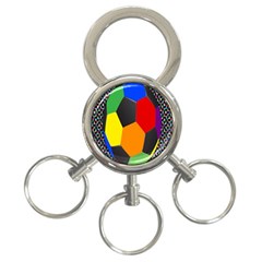 Team Soccer Coming Out Tease Ball Color Rainbow Sport 3-ring Key Chains by Mariart