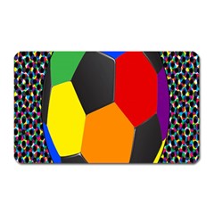 Team Soccer Coming Out Tease Ball Color Rainbow Sport Magnet (rectangular) by Mariart