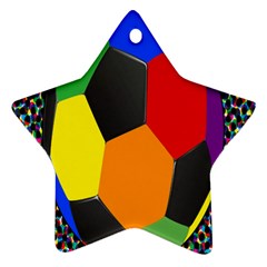 Team Soccer Coming Out Tease Ball Color Rainbow Sport Star Ornament (two Sides) by Mariart